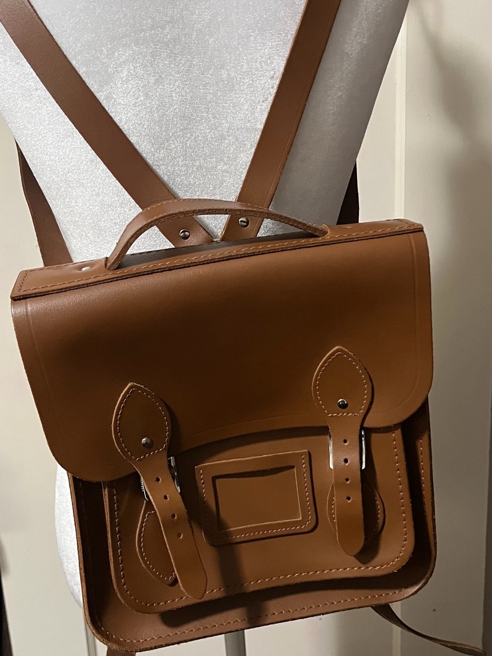 Classic Leather Backpack in Chestnut Brown - Picture 2 of 5